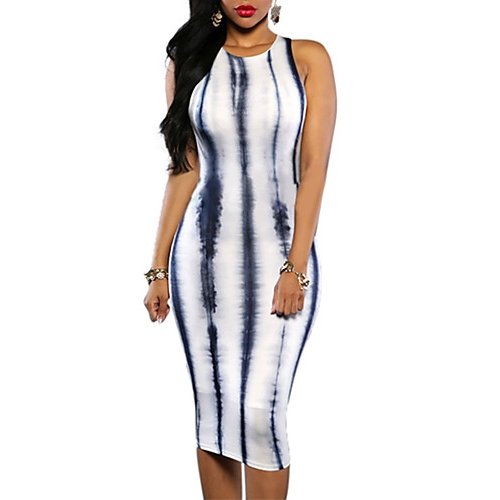 Hen parties, going out, chic, tight dress, white stripes, prints, Slim