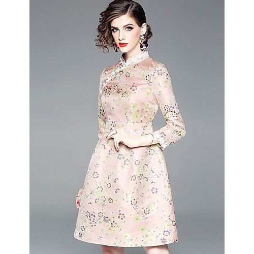 Daily print sheath dress female frame