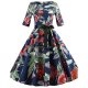 Daily female retro Slim A-line dress, floral cotton lace