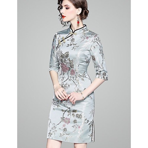 Women elegant slim tight dress Print