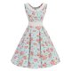 Women swing dress retro cotton, printed