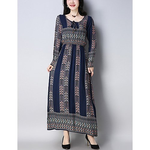 Holiday cotton Slim female loose swing dress, geometrical pleats, prints,