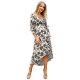 Women daily, out, elegant lantern sleeve, swing dresses, lace color block print